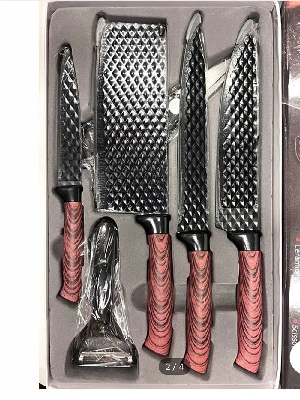 Concubine Lan 6-piece kitchen tool set black, non-stick coated blades and wood